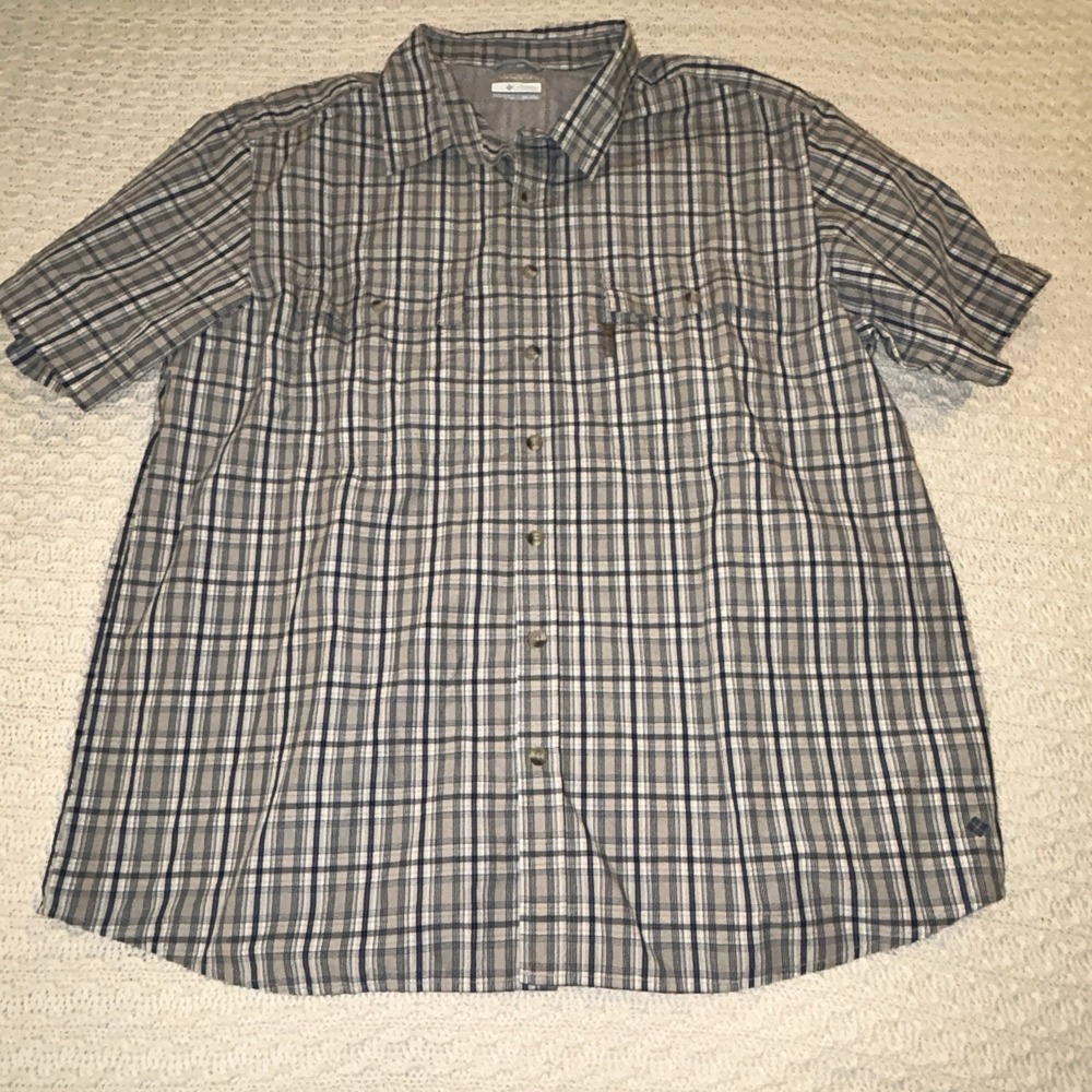 Lot Of 2 Columbia Omni Shade Short Sleeve Mens XXL Plaid Fishing Hiking Shirts - Picture 2 of 7